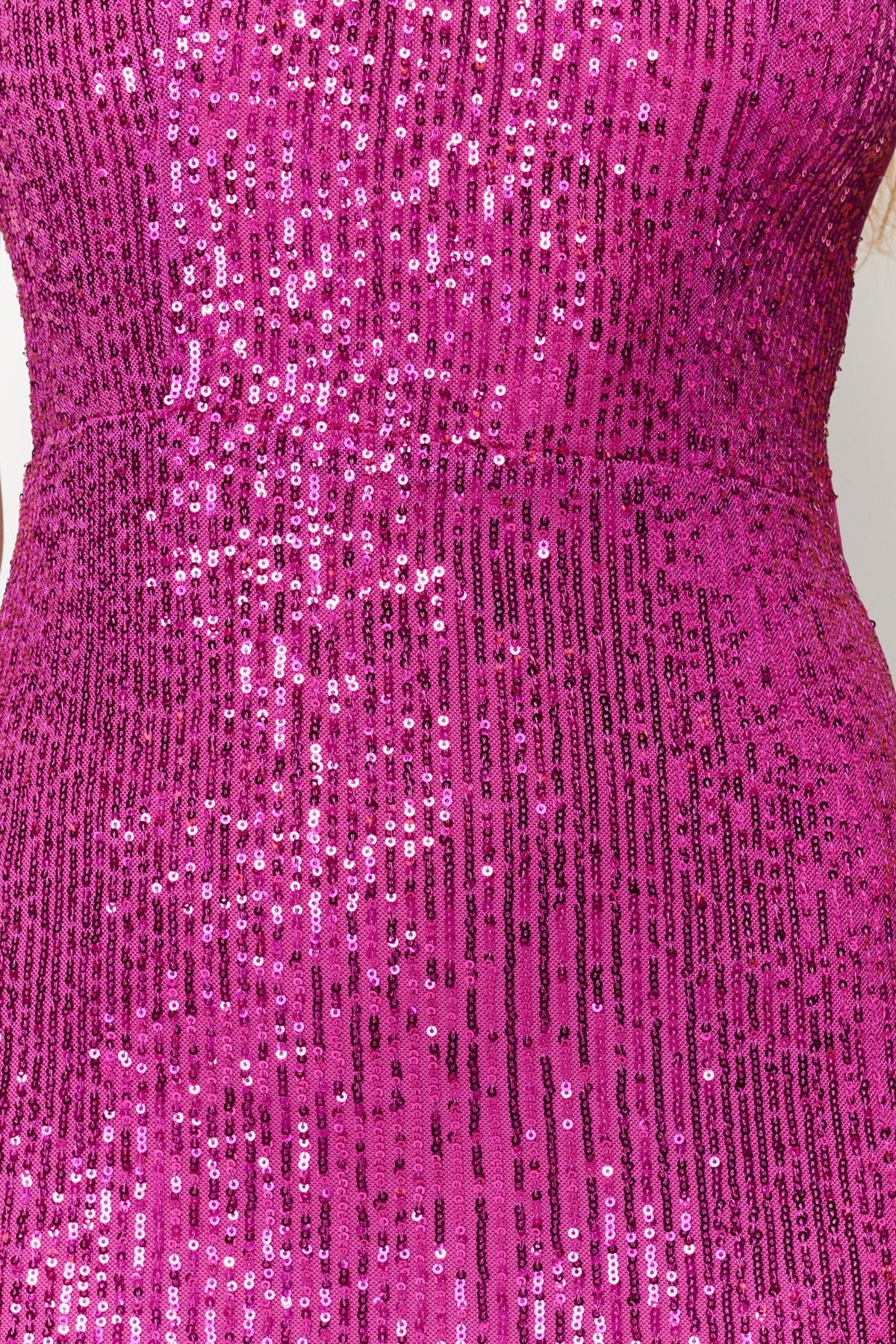 Fuchsia One-Shoulder Sequin Mini Dress - Sparkly Party Dress for Women