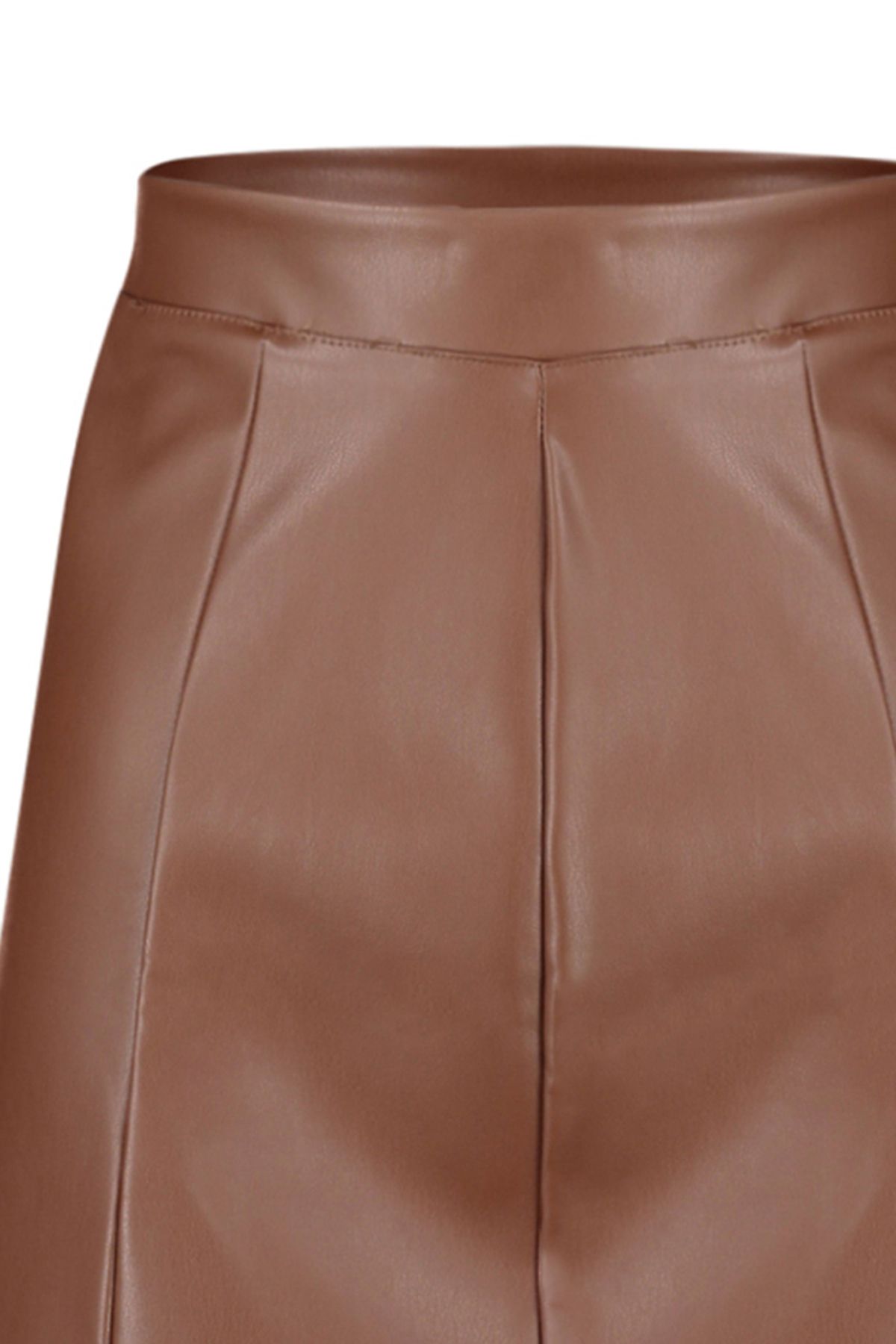 Brown Faux Leather High-Waisted Mini Skirt – Chic & Versatile Look