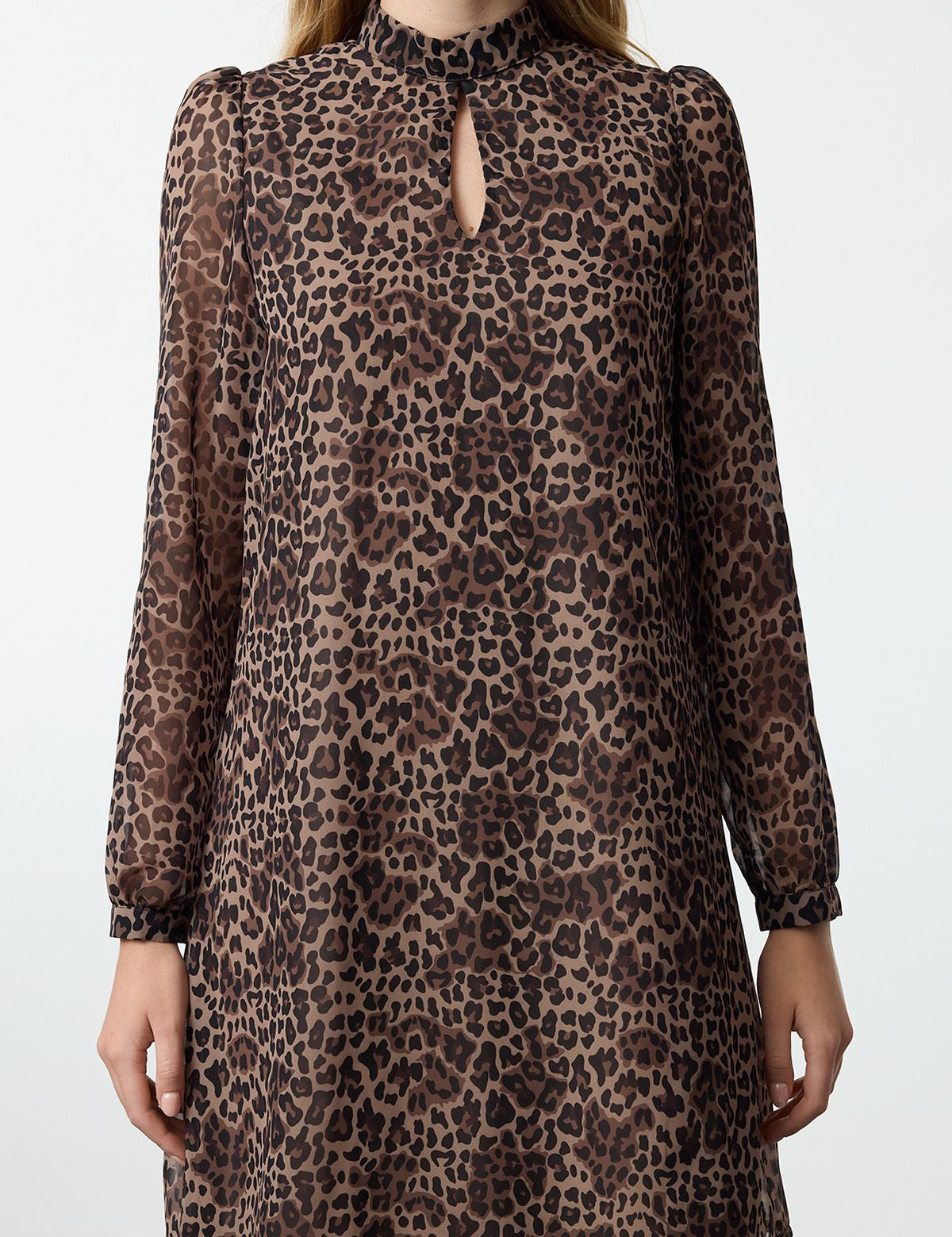 Leopard Print Long Sleeve Shift Dress | Women’s Animal Print Mini Dress