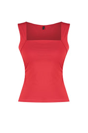 NIA Square Neck Tank Top - Red