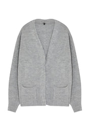 Light Gray Open-Front Cardigan