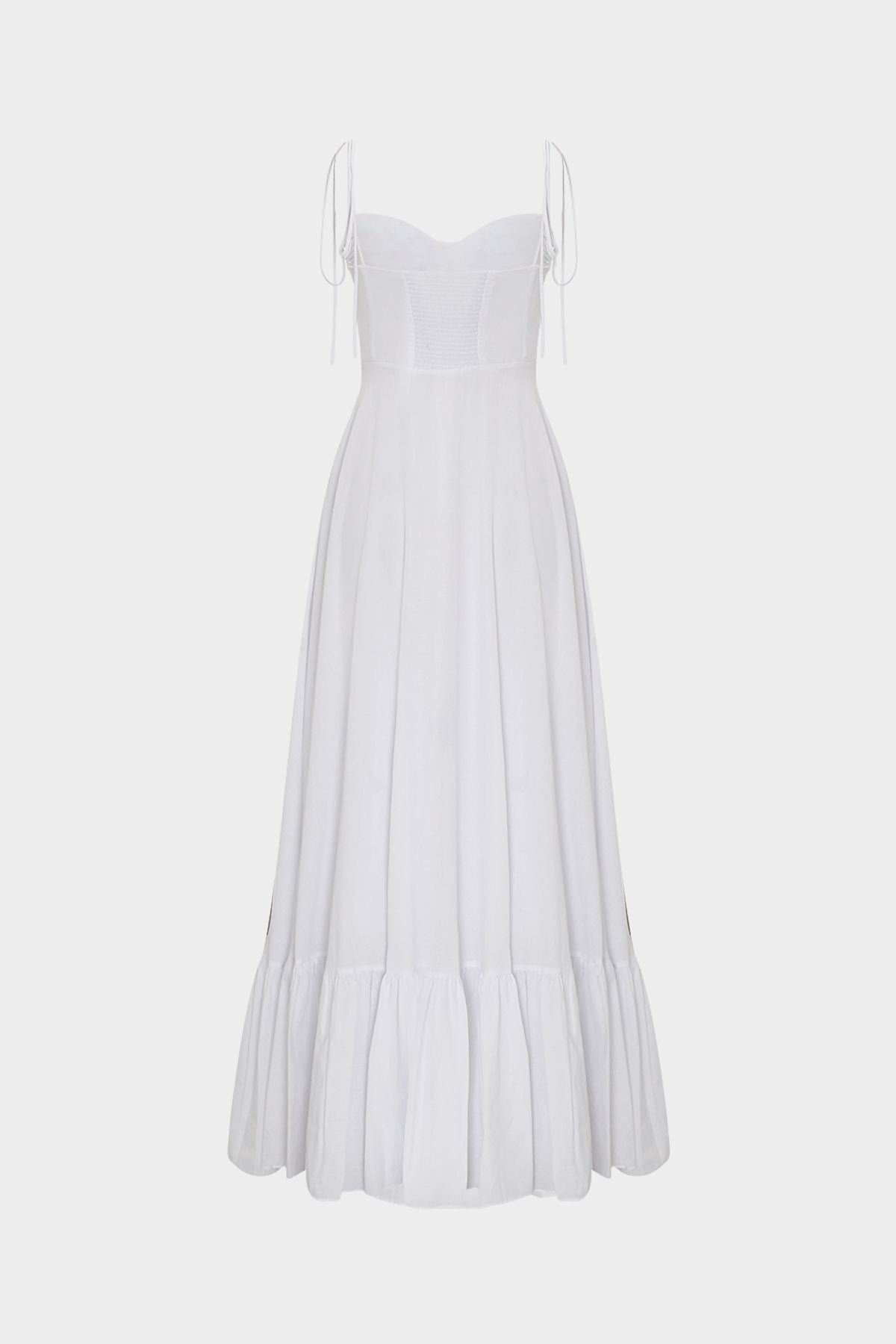 BRIELLE Tiered Maxi Dress - White