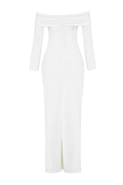 ALESSIA Off Shoulder Maxi Dress - White