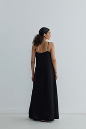 Zara Spaghetti Strap Maxi Dress - Black