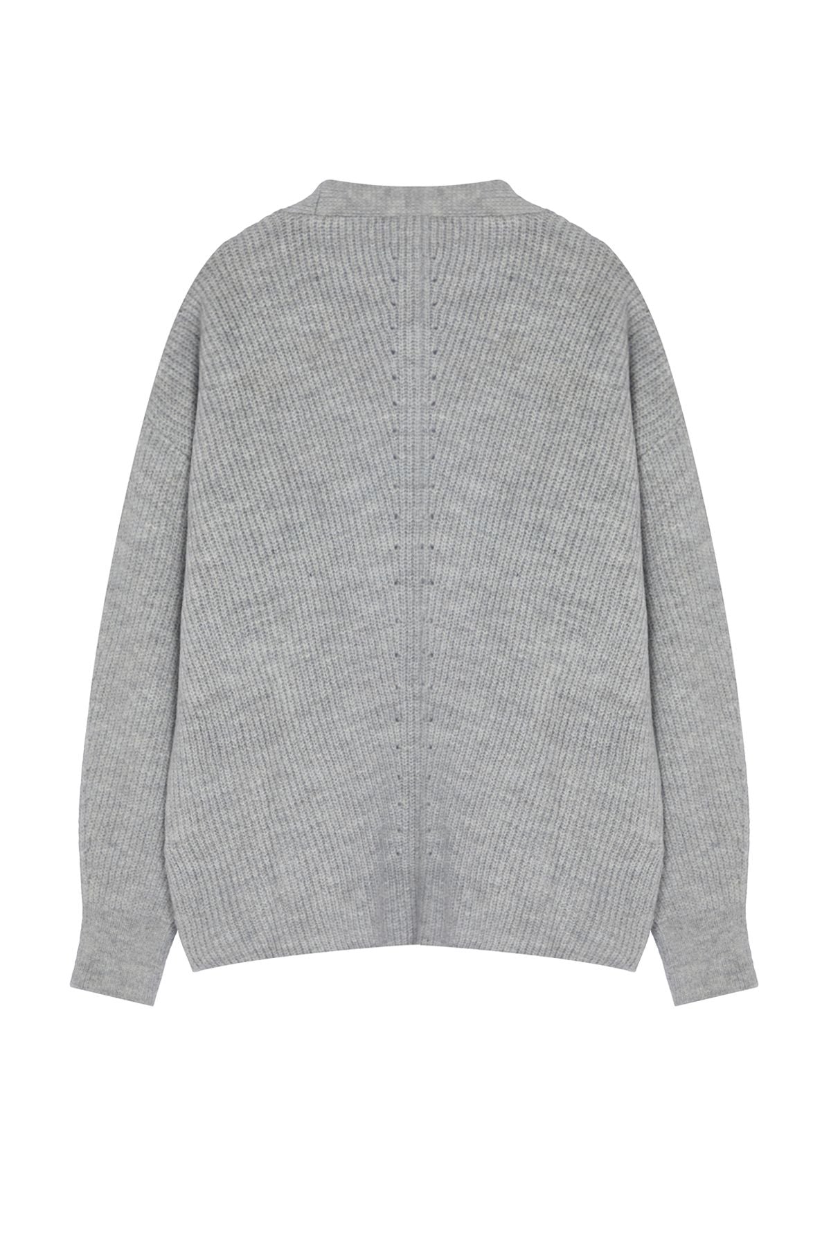 Light Gray Open-Front Cardigan