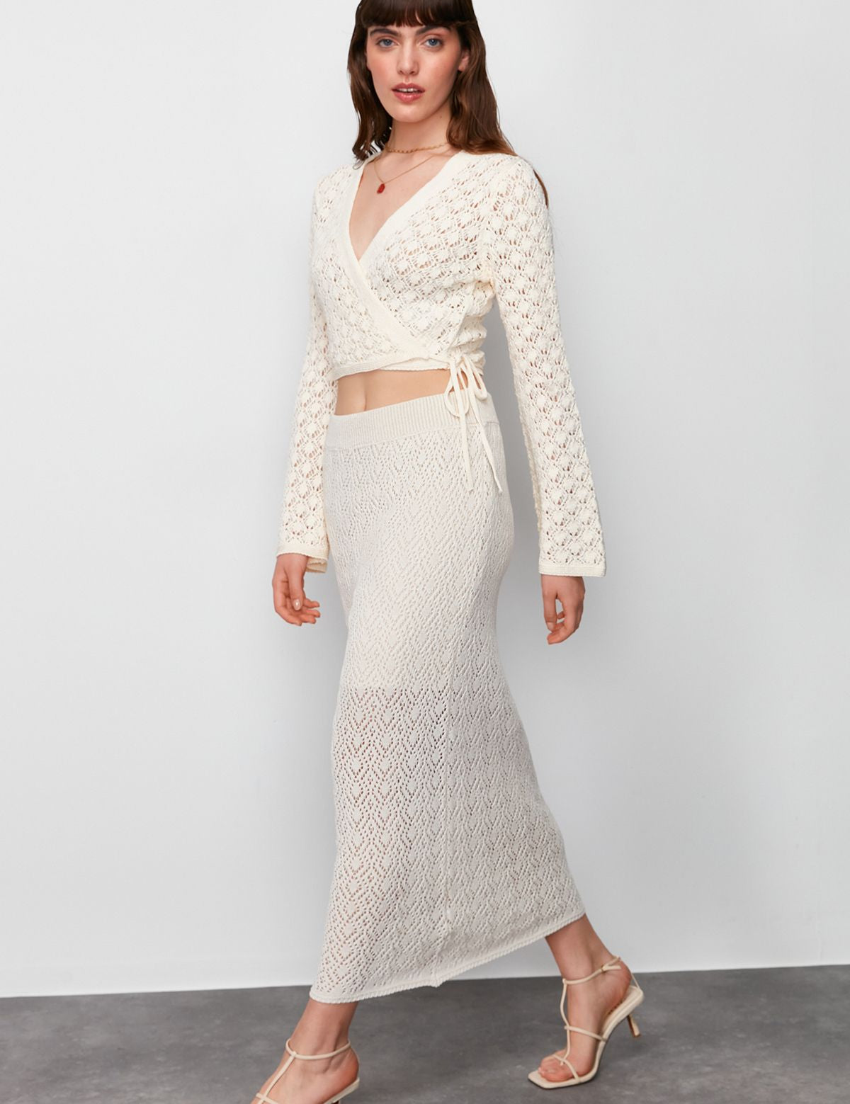 Embrace the effortless elegance of the ZARA Crochet Knit Set, designed to keep you looking stylish and feeling comfortable with its delicate crochet details and sophisticated silhouette.