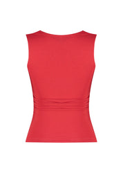 NIA Square Neck Tank Top - Red