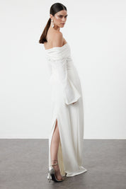 ALESSIA Off Shoulder Maxi Dress - White