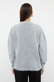 Light Gray Open-Front Cardigan