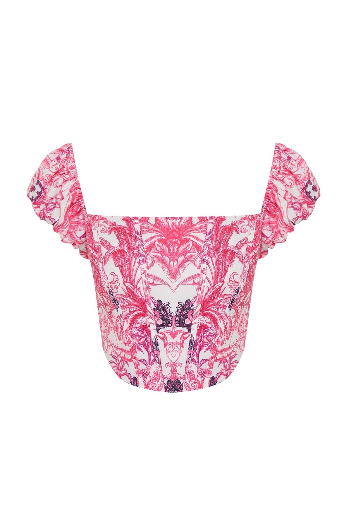 ISABELLA Off-Shoulder Corset Top - Pink Floral