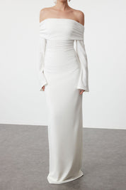 ALESSIA Off Shoulder Maxi Dress - White