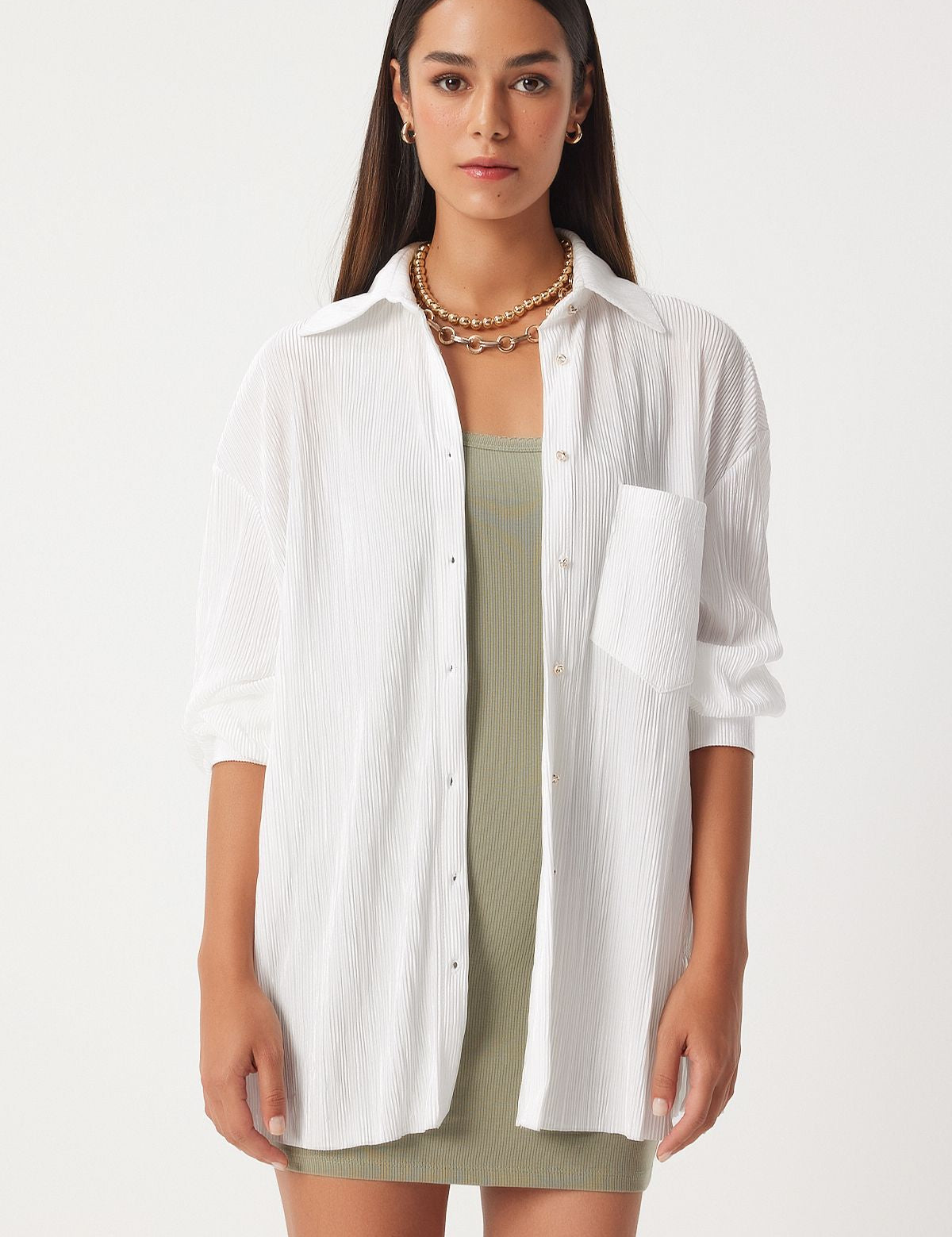 Breezy Button-Up Shirt Dress